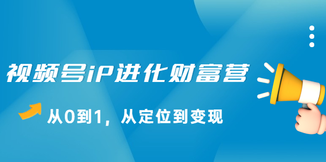视频号iP进化财富营第1期，21天从0到1，从定位到变现-宇文网创
