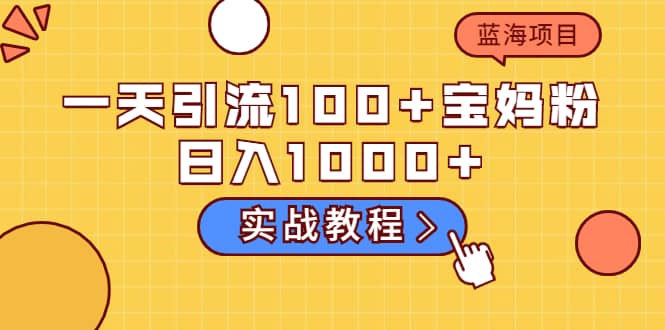 一天引流100+宝妈粉，日入1000+的蓝海项目（实战教程）-宇文网创