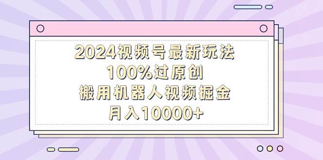 （9151期）2024视频号最新玩法，100%过原创，搬用机器人视频掘金，月入10000+-宇文网创