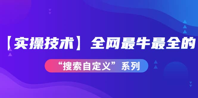 【实操技术】全网最牛最全的“搜索自定义”系列！价值698元-宇文网创