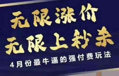 4月12号拼多多线上课，无限涨价，无限上秒杀，4月份最牛逼的强付费玩法-宇文网创