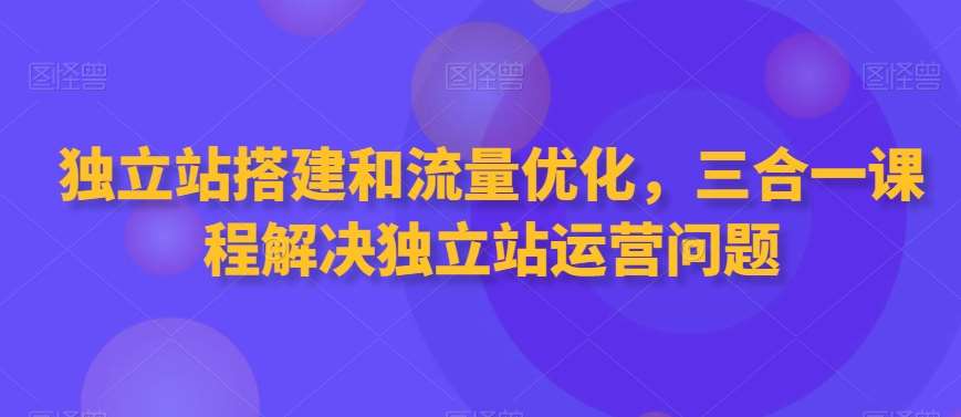 独立站搭建和流量优化，三合一课程解决独立站运营问题-宇文网创