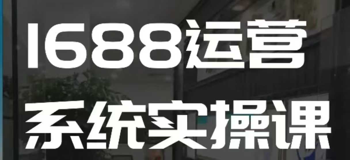 1688高阶运营系统实操课,快速掌握1688店铺运营的核心玩法-宇文网创