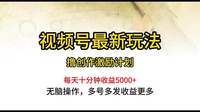 （10591期）视频号最新玩法，每日一小时月入5000+-宇文网创