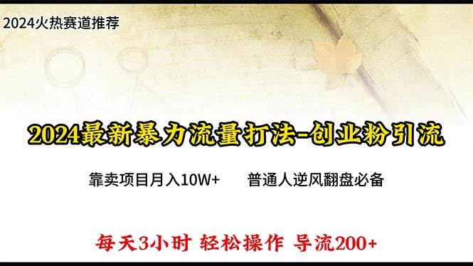 （10151期）2024年最新暴力流量打法，每日导入300+，靠卖项目月入10W+-宇文网创