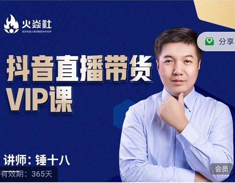 锤十八-抖音直播带货VIP课，专注直播带货有效盈利模式-宇文网创