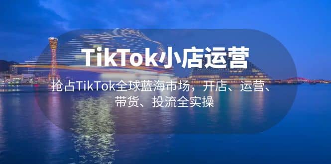 TikTok小店运营 抢占TikTok全球蓝海市场，开店、运营、带货、投流全实操-宇文网创