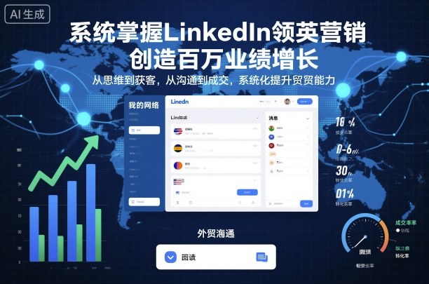 系统掌握LinkedIn领英营销，创造百万业绩增长，从思维到获客，从沟通到成交，系统化提升外贸能力-宇文网创