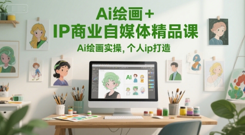 Ai绘画+IP商业自媒体精品课，Ai绘画实操，个人ip打造-宇文网创