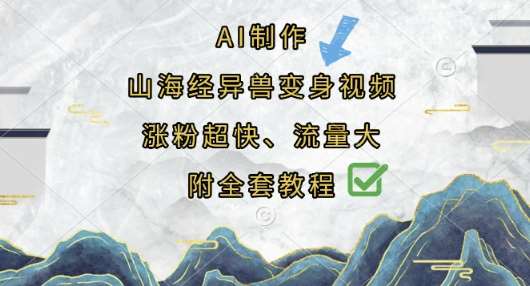 AI制作山海经异兽变身视频，涨粉超快，流量大，附全套教程-宇文网创