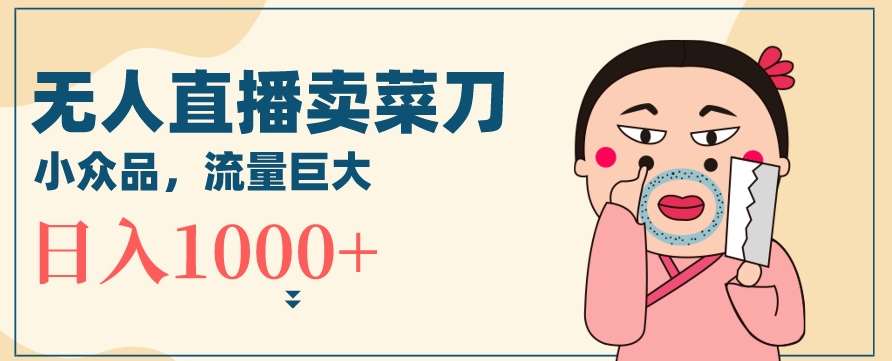 无人冷门品直播新玩法，通过卖菜刀日入1000+【揭秘】-宇文网创