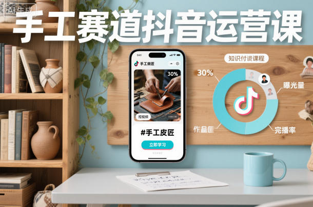 手工赛道抖音运营课，手工赛道流量运营-宇文网创