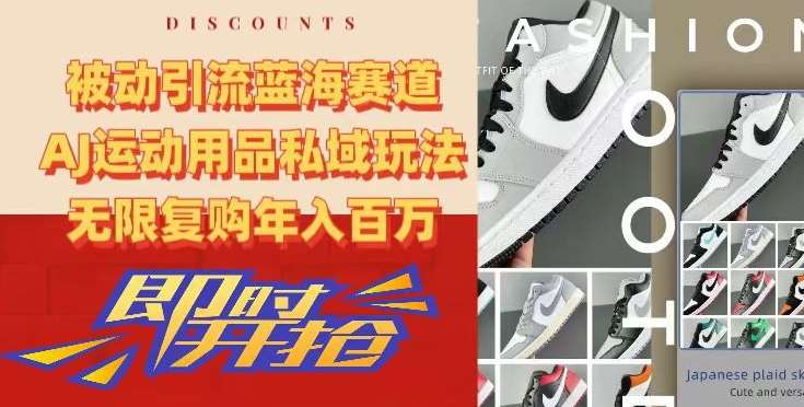 被动引流蓝海赛道，AJ运动用品私域玩法，无限复购年入百万【揭秘】-宇文网创