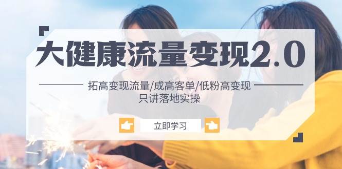 （10871期）大健康 流量 变现2.0：拓高变现 流量/成高客单/低粉高变现/只讲落地实战-宇文网创