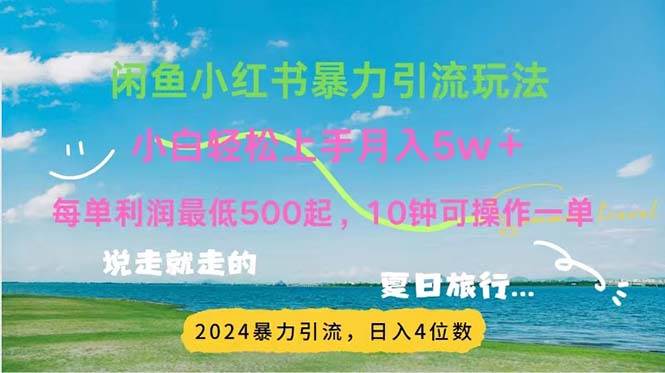 （11650期）2024暑假赚钱项目小红书咸鱼暴力引流，简单无脑操作，每单利润500+，…-宇文网创