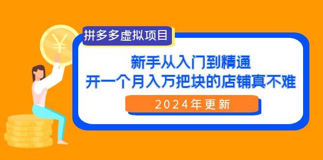 （9744期）拼多多虚拟项目：入门到精通，开一个月入万把块的店铺 真不难（24年更新）-宇文网创