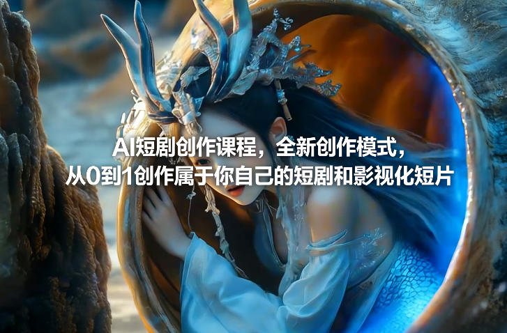 AI短剧创作课程，全新创作模式，从0到1创作属于你自己的短剧和影视化短片-宇文网创