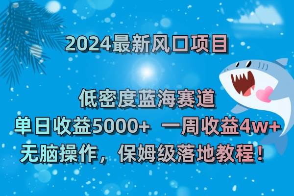 （8545期）2024最新风口项目 低密度蓝海赛道，日收益5000+周收益4w+ 无脑操作，保…-宇文网创