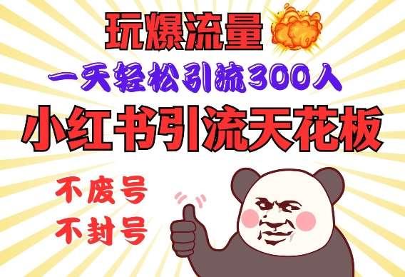 小红书引流天花板，玩爆流量，一天轻松引流300人，安全操作-宇文网创