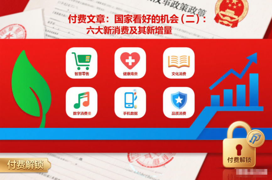付费文章:国家看好的机会(二):六大新消费及其新增量-宇文网创