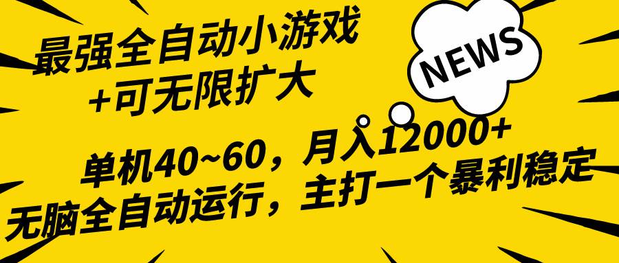 （10046期）2024最新全网独家小游戏全自动，单机40~60,稳定躺赚，小白都能月入过万-宇文网创