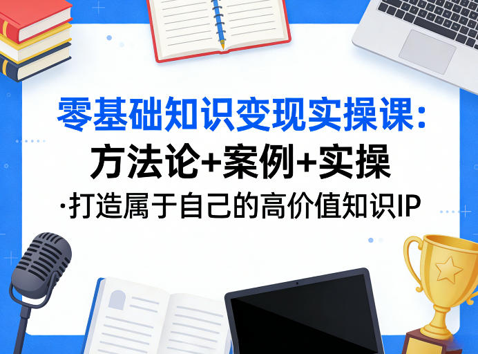 零基础知识变现实操课，方法论+案例+实操，打造属于自己的高价值知识IP-宇文网创
