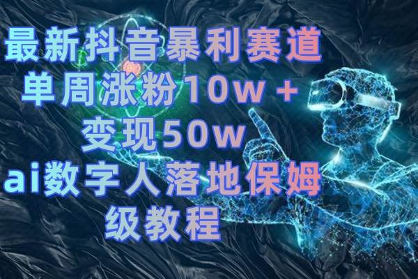 （8637期）最新抖音暴利赛道，单周涨粉10w＋变现50w的ai数字人落地保姆级教程-宇文网创
