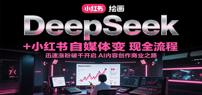 DeepSeek绘画+小红书自媒体变现全流程，迅速涨粉破千开启AI内容创作商业之路-宇文网创