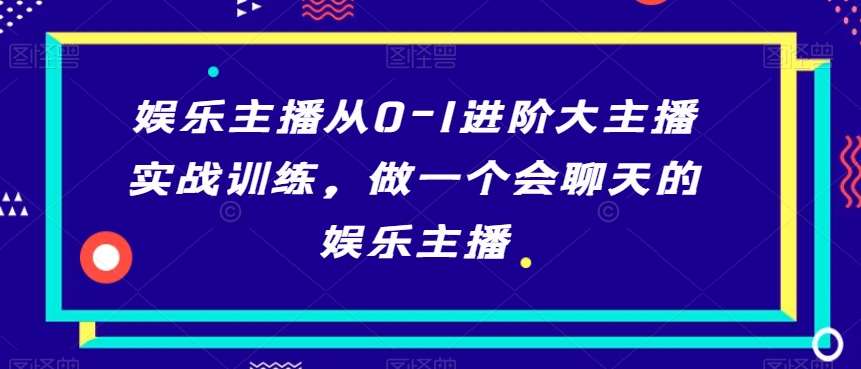 娱乐主播从0-1进阶大主播实战训练，做一个会聊天的娱乐主播-宇文网创