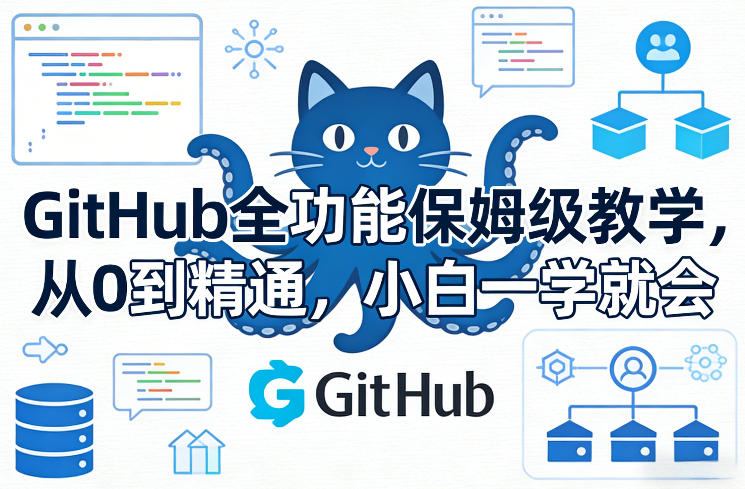 GitHub全功能保姆级教学，从0到精通，小白一学就会-宇文网创