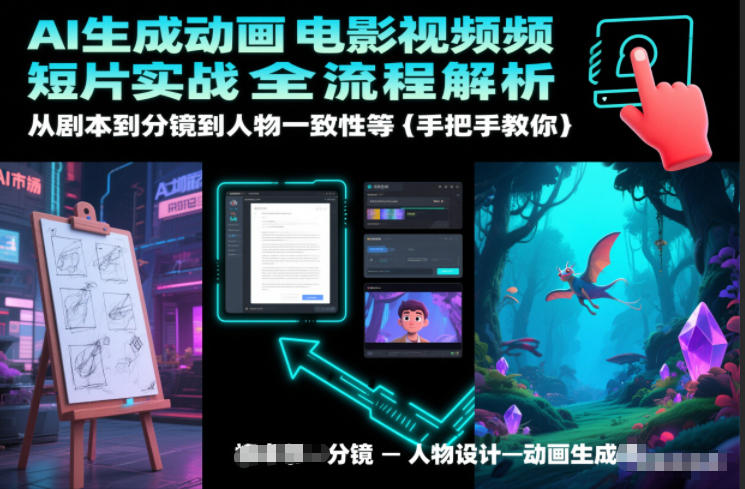 AI生成动画电影视频短片实战全流程解析，从剧本到分镜到人物一致性等手把手教你-宇文网创