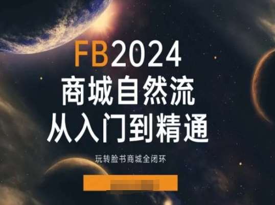 2024Faceboo商城自然流(从入门到精通)，玩转脸书商城全闭环-宇文网创