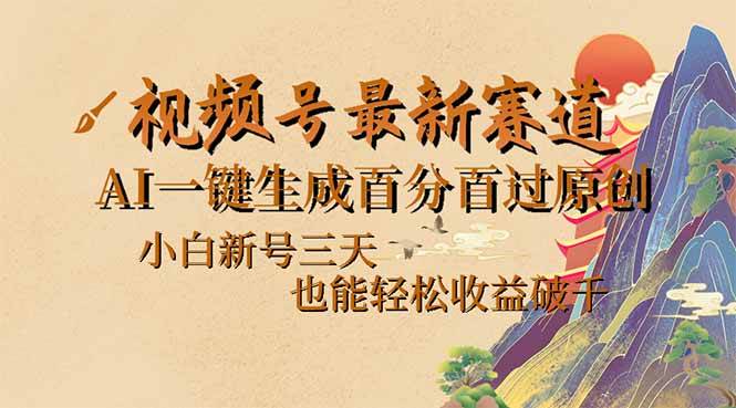 （14363期）视频号最新爆火赛道，AI一键生成百分百过原创，小白新号三天，也能轻松...-宇文网创