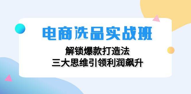 （12398期）电商选品实战班：解锁爆款打造法，三大思维引领利润飙升-宇文网创