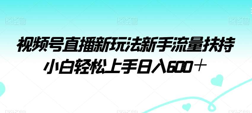 视频号直播新玩法新手流量扶持小白轻松上手日入600＋【揭秘】-宇文网创