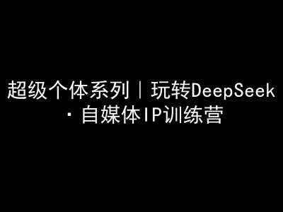 超级个体系列，玩转DeepSeek·自媒体IP训练营，deepseek教程-宇文网创