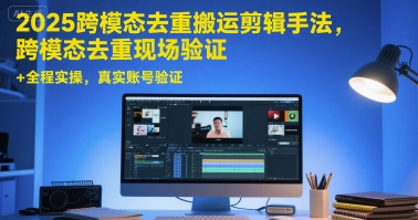 2025跨模态去重搬运剪辑手法，跨模态去重现场验证 +全程实操，真实账号验证-宇文网创