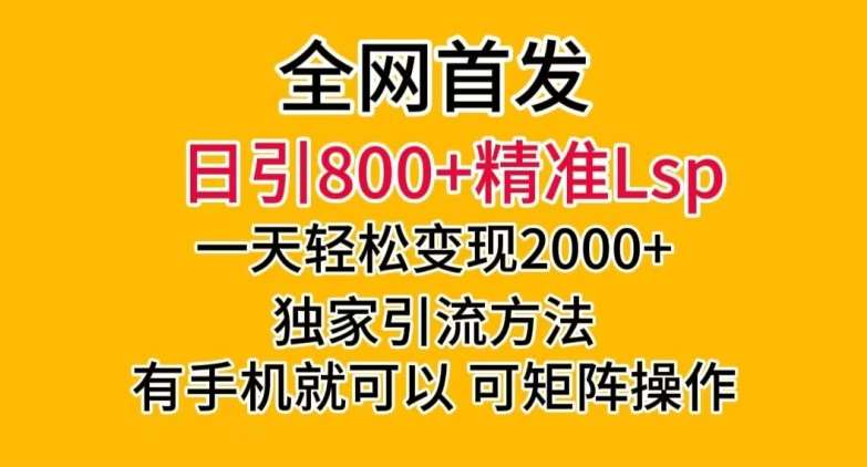 全网首发！日引800+精准老色批，一天变现2000+，独家引流方法，可矩阵操作【揭秘】-宇文网创