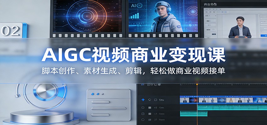 AIGC视频商业变现课：脚本创作、素材生成、剪辑，轻松做商业视频接单-宇文网创