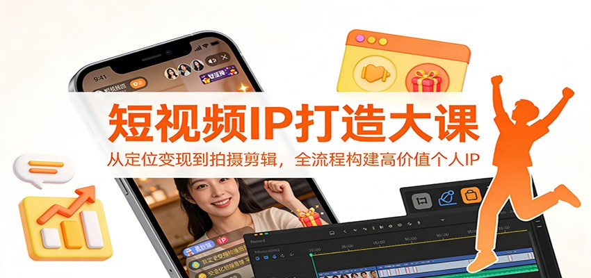 短视频IP打造大课：从定位变现到拍摄剪辑，全流程构建高价值个人IP-宇文网创