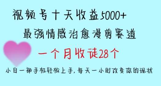 十天收益5000+，多平台捞金，视频号情感治愈漫剪，一个月收徒28个，小白一部手机轻松上手【揭秘】-宇文网创