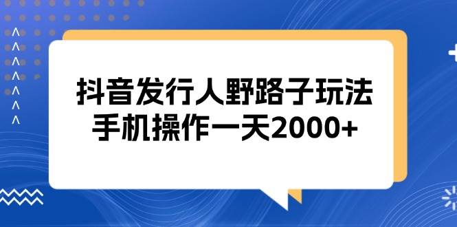 （13220期）抖音发行人野路子玩法，手机操作一天2000+-宇文网创