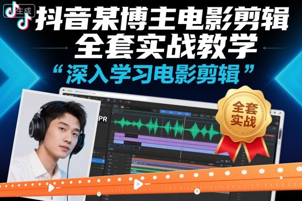 抖音某博主电影剪辑全套实战教学，深入学习电影剪辑-宇文网创
