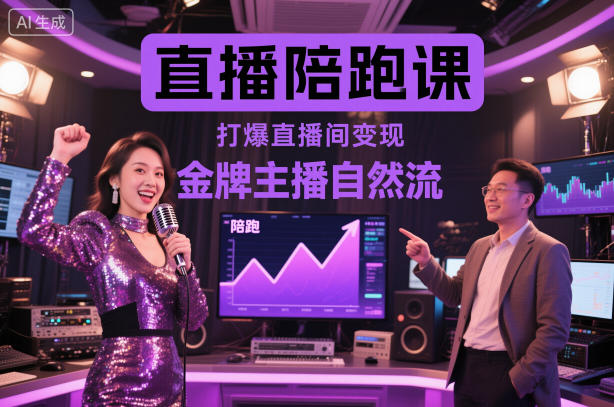 直播陪跑课,金牌主播自然流打爆直播间,复制高变现玩法-宇文网创