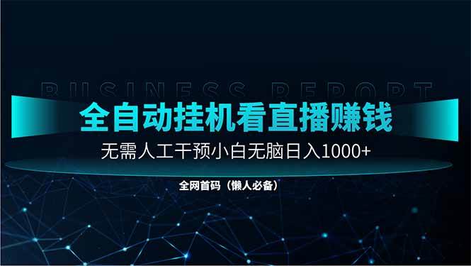 （14483期）直播助手全自动看大平台直播赚钱，全自动无需人工干预，小白无脑日入1000-宇文网创