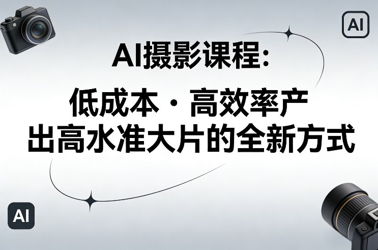 AI摄影课程，低成本高效率产出高水准大片的全新方式-宇文网创