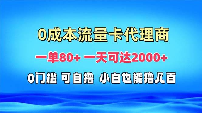 （13391期）免费流量卡代理一单80+ 一天可达2000+-宇文网创