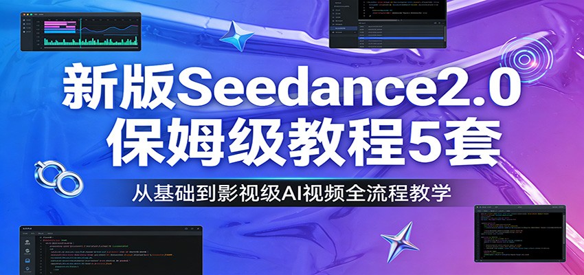 新版Seedance2.0保姆级教程5套：从基础到影视级AI视频全流程教学-宇文网创