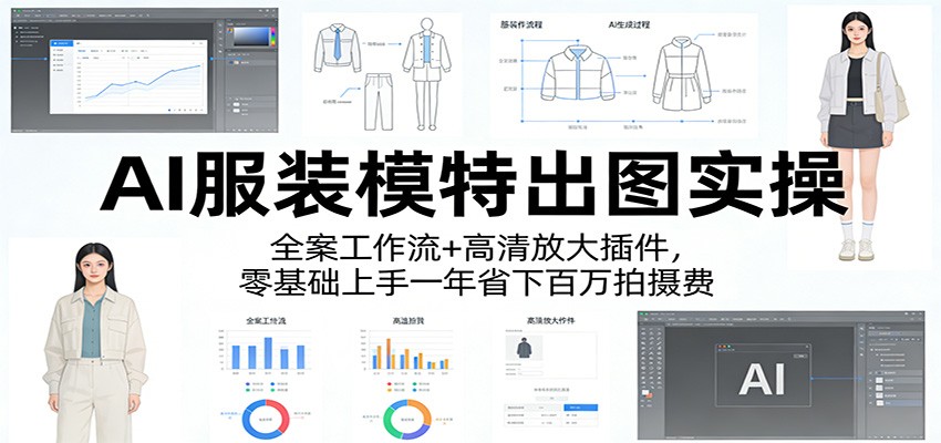 AI服装模特出图实操:全案工作流+ 高清放大插件,零基础上手一年省下百万拍摄费-宇文网创