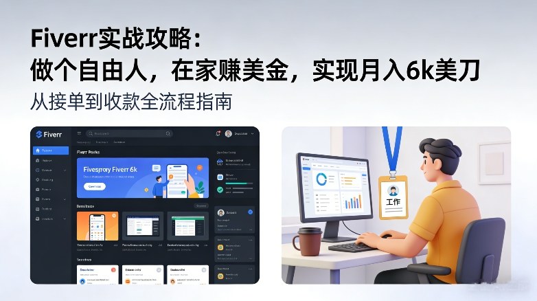 Fiverr实战攻略，做个自由人，在家賺美金，实现月入6k美刀-宇文网创
